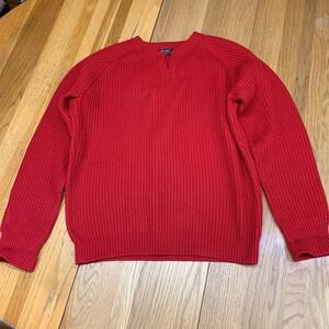 Meggi Red 100% New Wool Hand Loomed Sweater Made in Germany Womens Large VTG